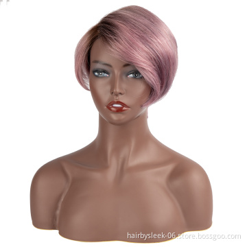 Rebecca Dream Purple Short Human Hair Wigs Wholesale Cheap Cut Short Human hair Wigs For Black Woman 100 human hair wigs